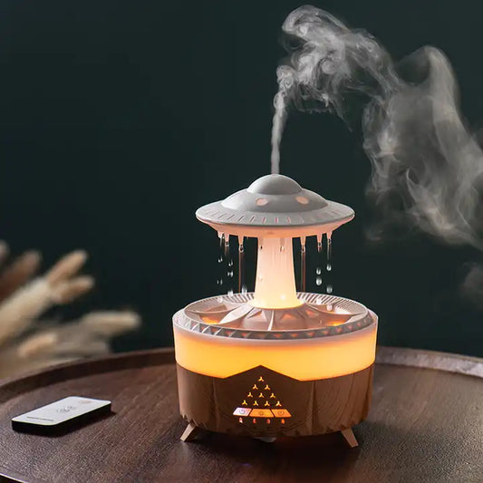 7 Color Lights USB Essential Oil UFO Rain Cloud Humidifier Aroma Diffuser With Remote Control