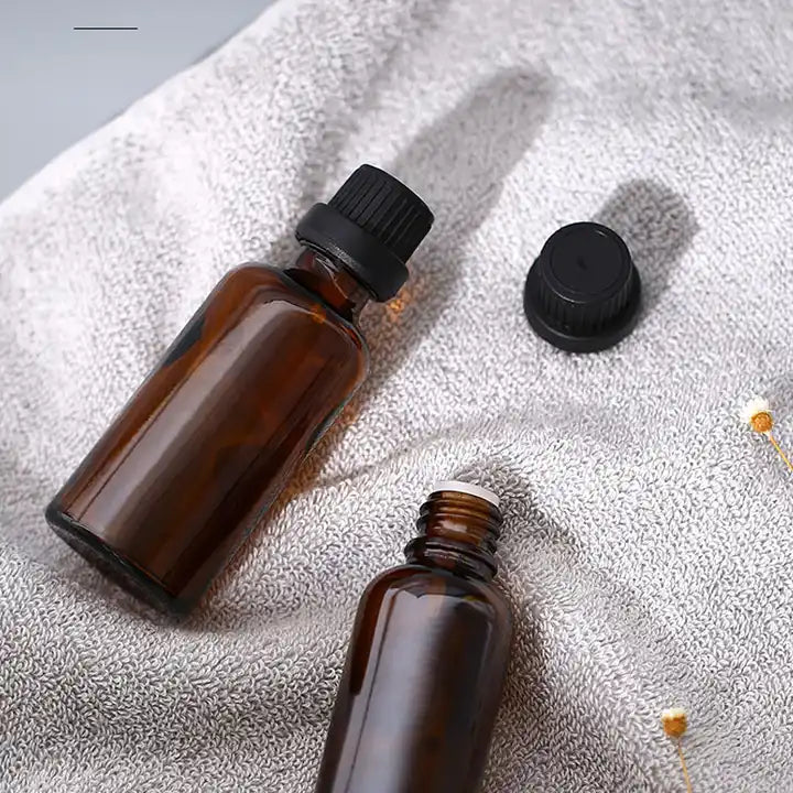 HOT 5ml Brown Glass Essential Oil Bottles with Orifice Dropper Reducer Plastic Droppers for Aromatherapy Fragrance Cosmetic Oils