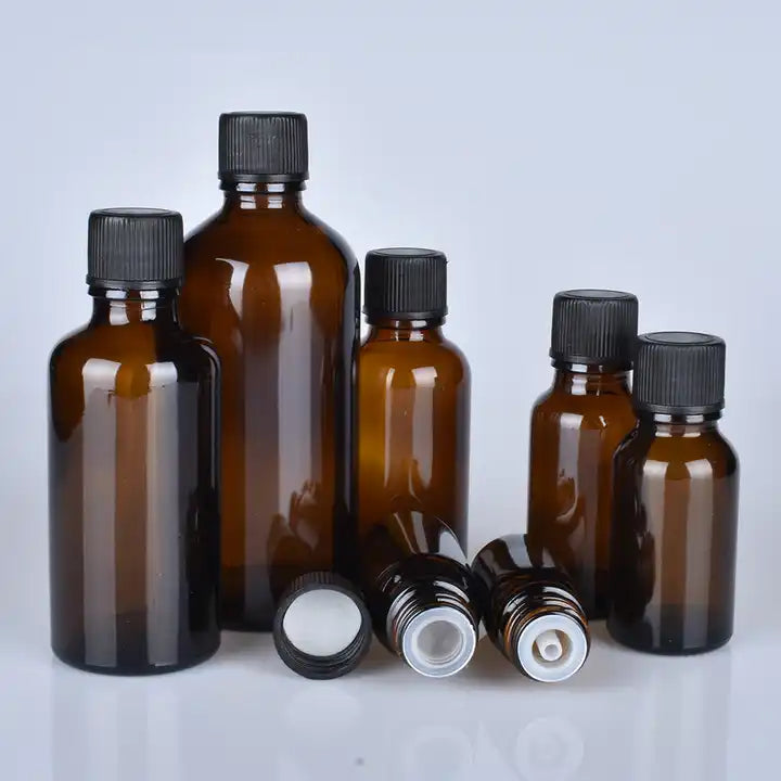 HOT 5ml Brown Glass Essential Oil Bottles with Orifice Dropper Reducer Plastic Droppers for Aromatherapy Fragrance Cosmetic Oils