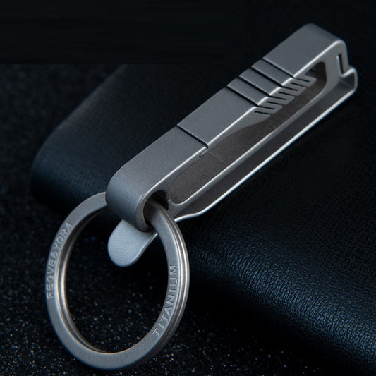 Titanium alloy leather fob model keychain gift key